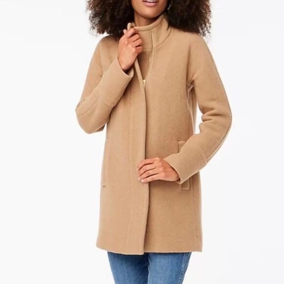 J. Crew Jackets & Blazers - J. Crew City Coat Size 00 Heather Acorn Wool Classic Prep Neutral Minimal AB945